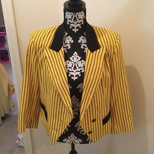 Yellow and black, striped blazer